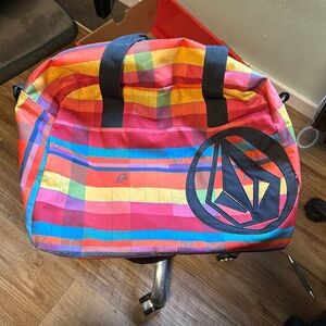 Volcom boot bag or carry-on rainbow plaid bag